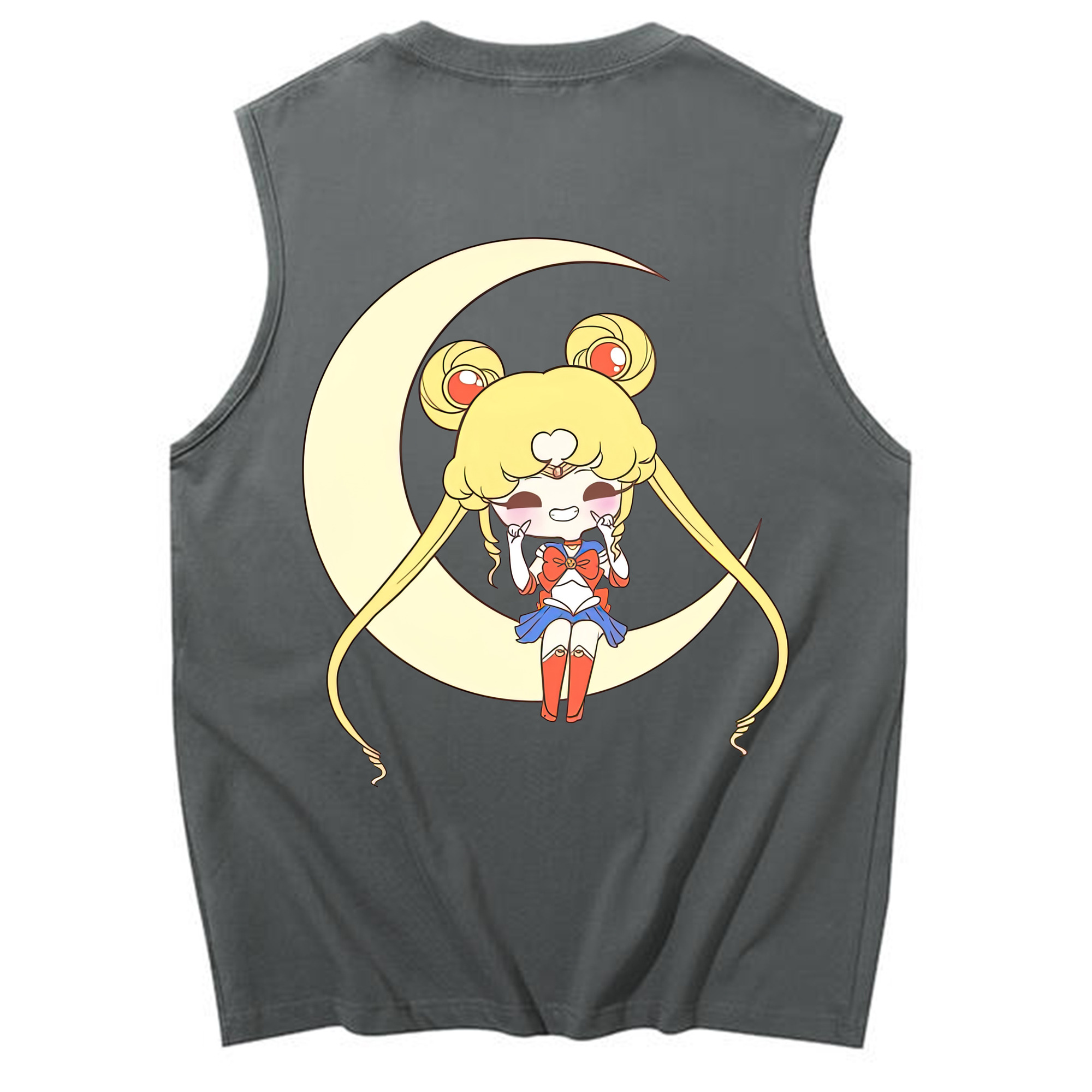 （画像用） 美少女戦士セーラームーン 月野 うさぎ つきの うさぎ Sailor Moon Tsukino Usagi コットン100％タンクトップ（背面プリント）